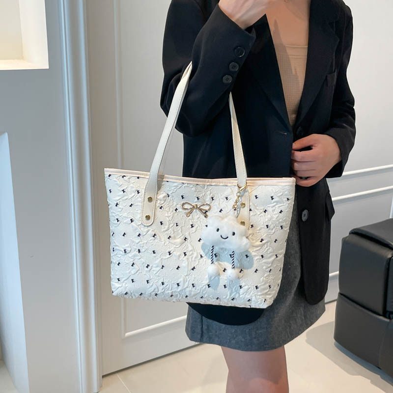 Bow Detail Large-Capacity Tote Bag