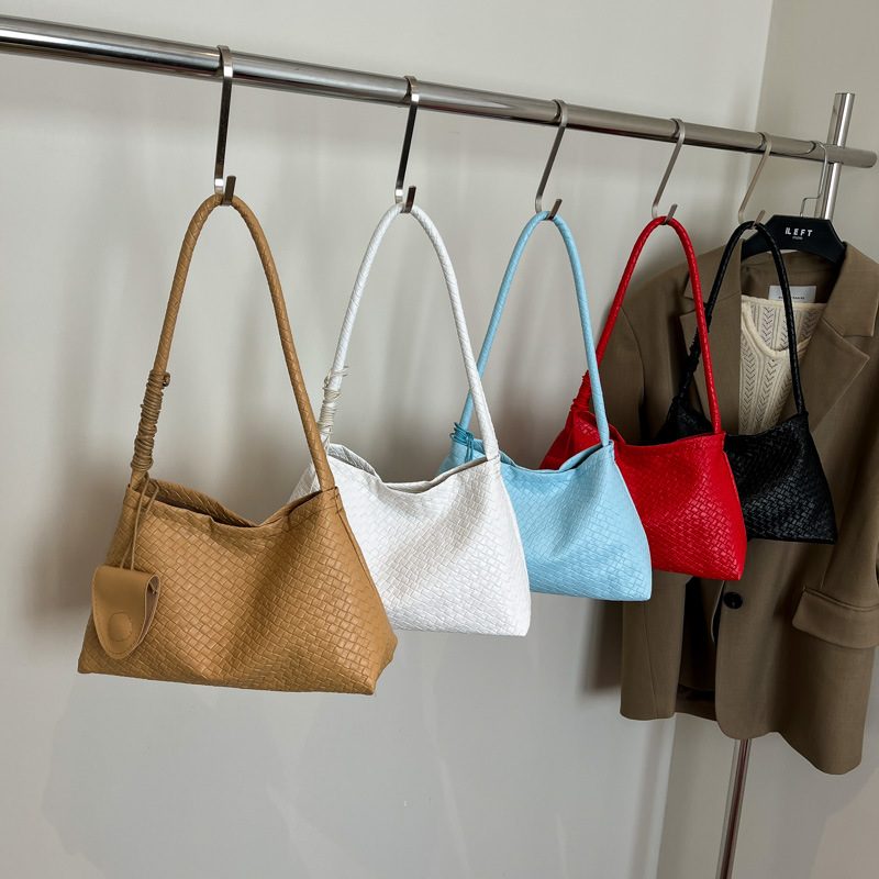 Woven-Texture Large-Capacity Shoulder Tote Bag