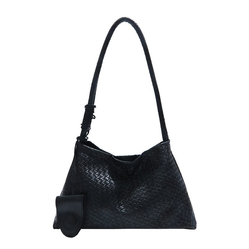 Woven-Texture Large-Capacity Shoulder Tote Bag view 9