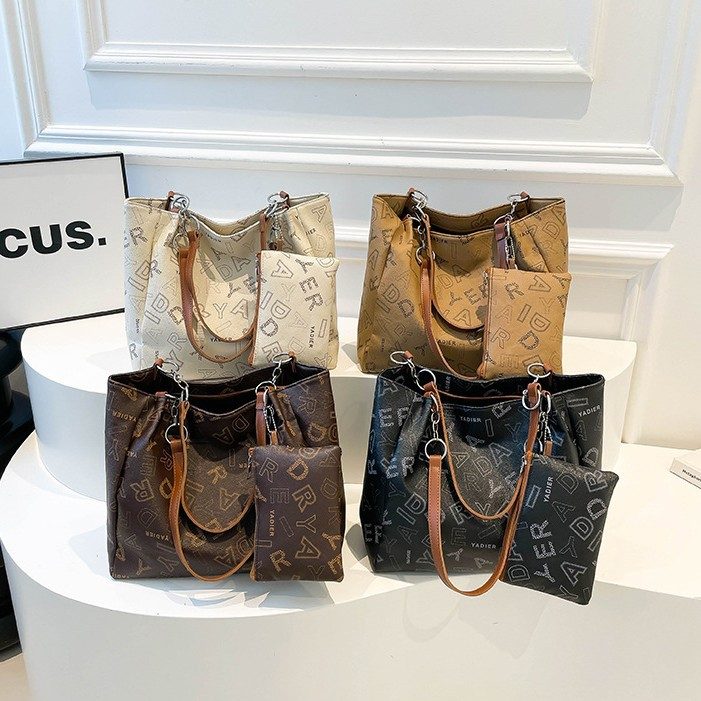 Retro Large-Capacity Top-Handle Shoulder Tote