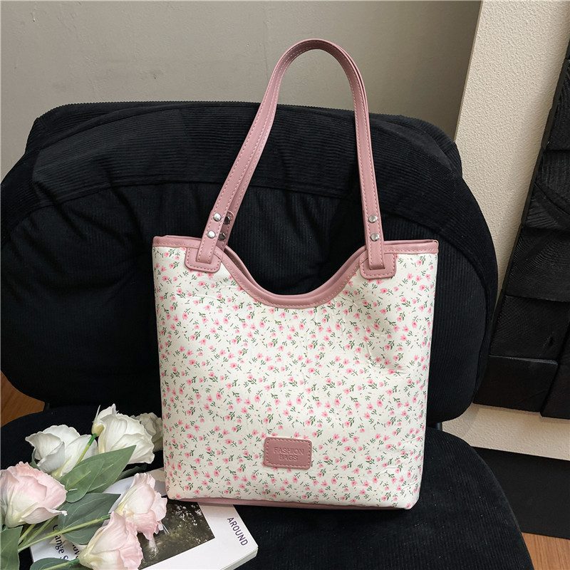 Floral Print Large-Capacity Shoulder Tote Bag view 3