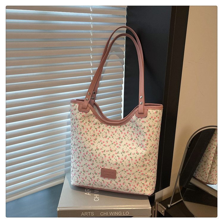Floral Print Large-Capacity Shoulder Tote Bag view 8