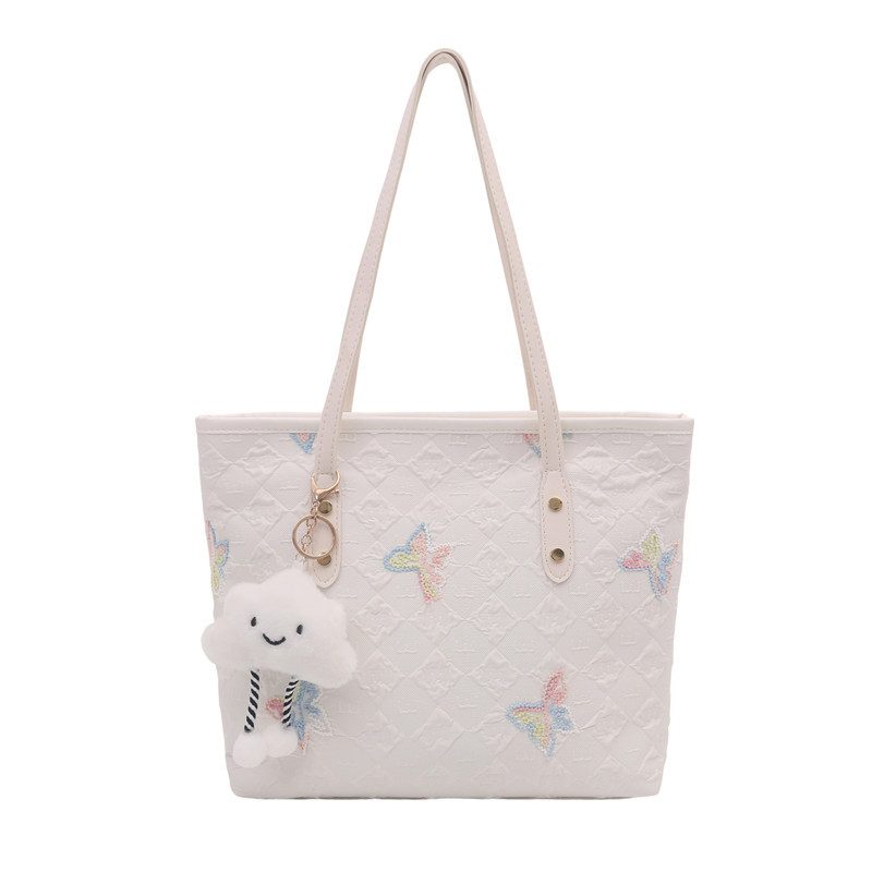 Große Schultertasche mit besticktem Schmetterling view 8