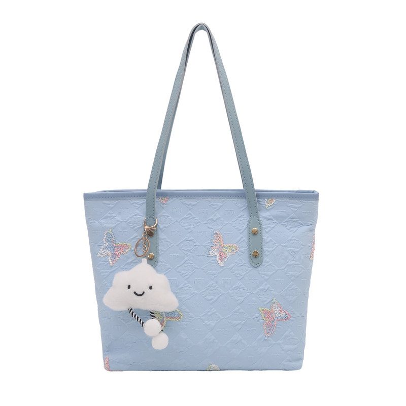Große Schultertasche mit besticktem Schmetterling view 9