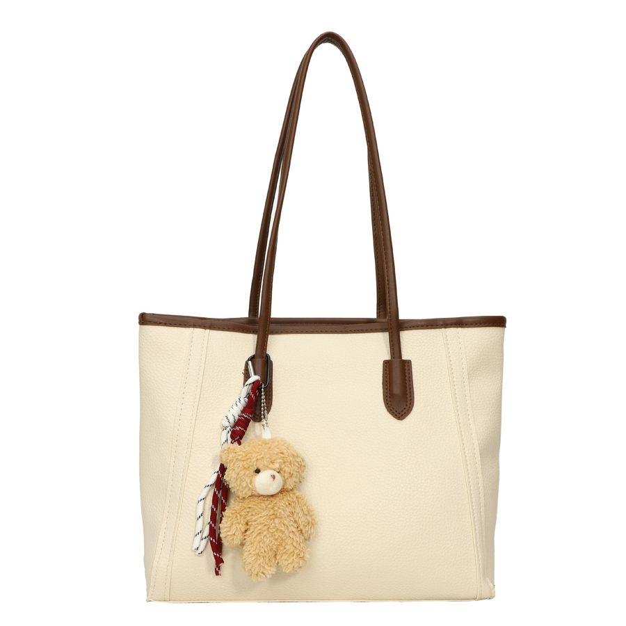 Charm Detail Large-Capacity Commuter Shoulder Tote view 6