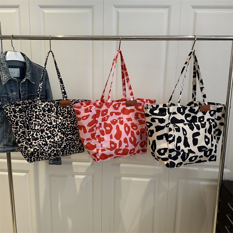 Leopard Print Large Tote Shoulder Bag