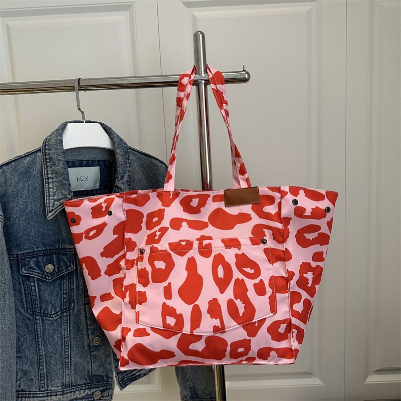 Leopard Print Large Tote Shoulder Bag view 3
