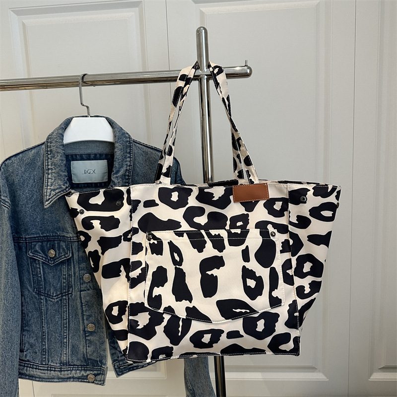Leopard Print Large Tote Shoulder Bag view 4
