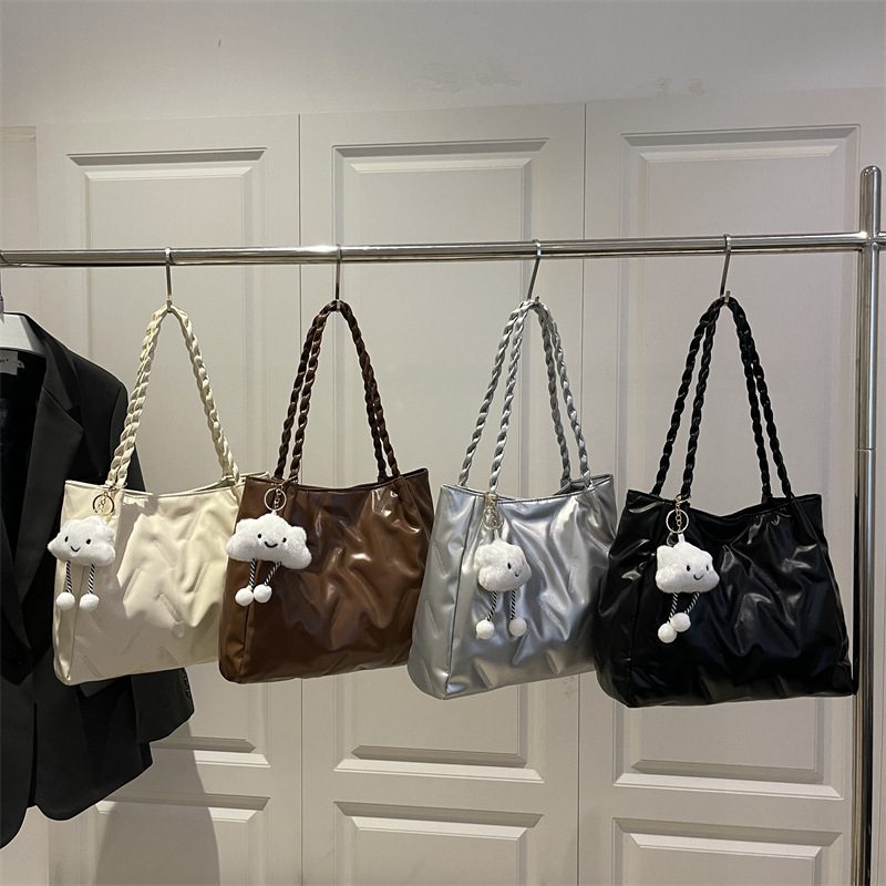 Korean Solid Color Large Tote Bag
