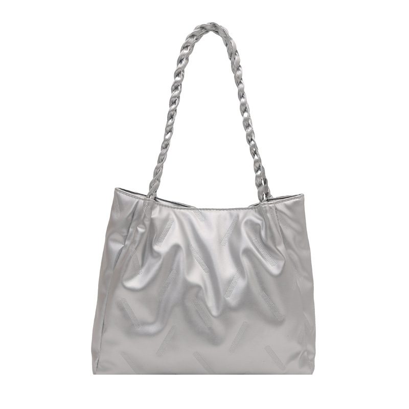 Korean Solid Color Large Tote Bag view 11