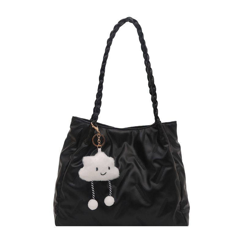 Korean Solid Color Large Tote Bag view 6