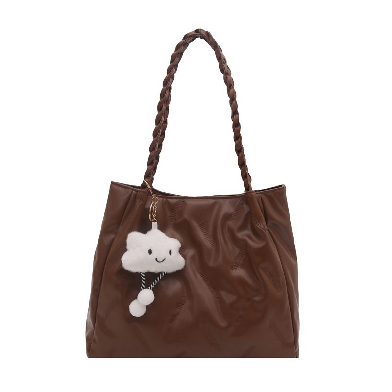 Korean Solid Color Large Tote Bag view 8