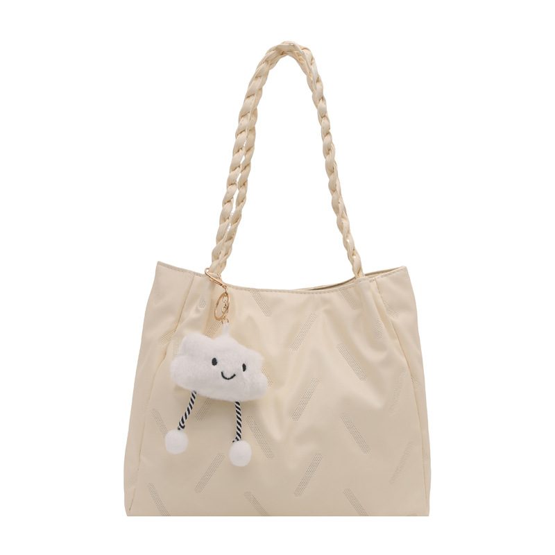 Korean Solid Color Large Tote Bag view 9