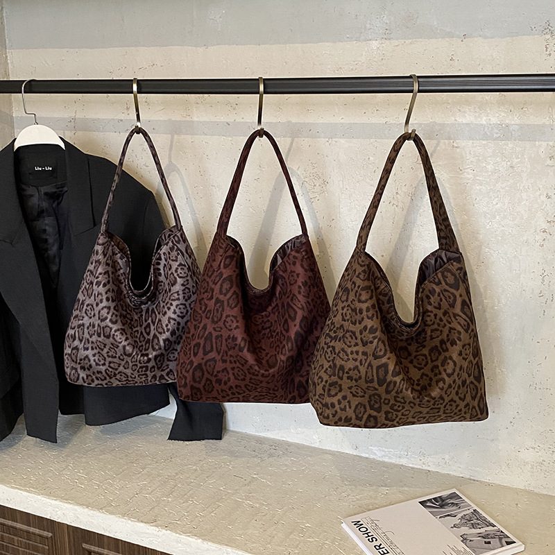 Leopard Print Minimalist Tote Shoulder Bag
