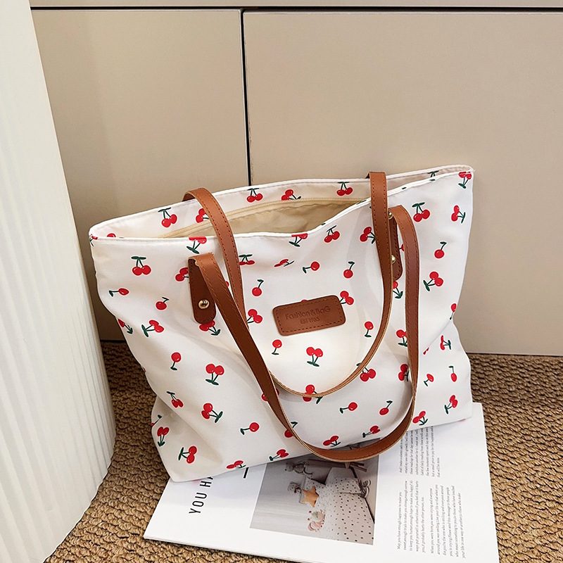 Cherry Print Large Tote Shoulder Bag view 2