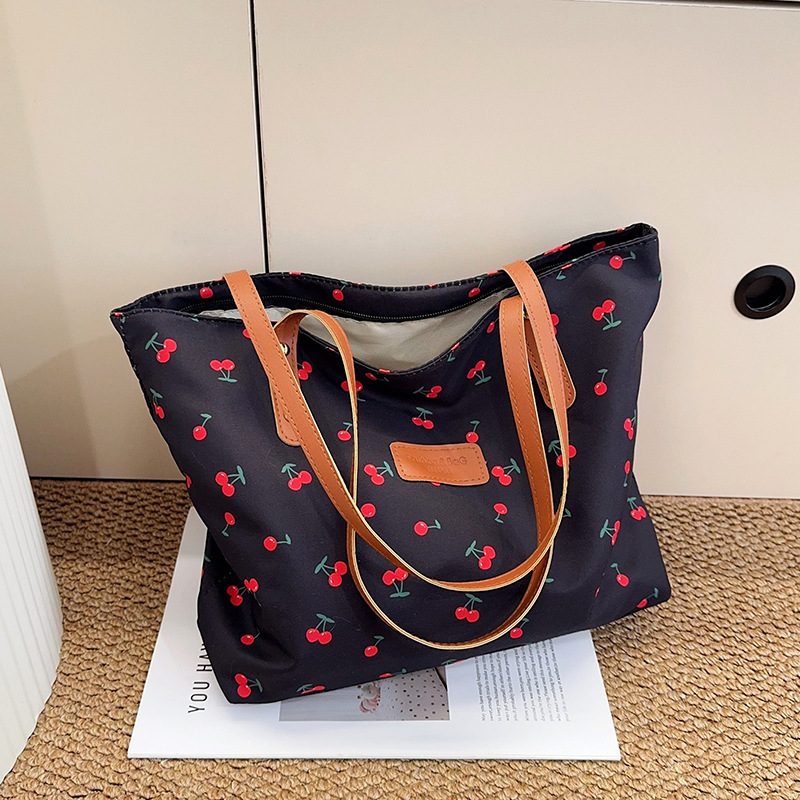 Cherry Print Large Tote Shoulder Bag view 4