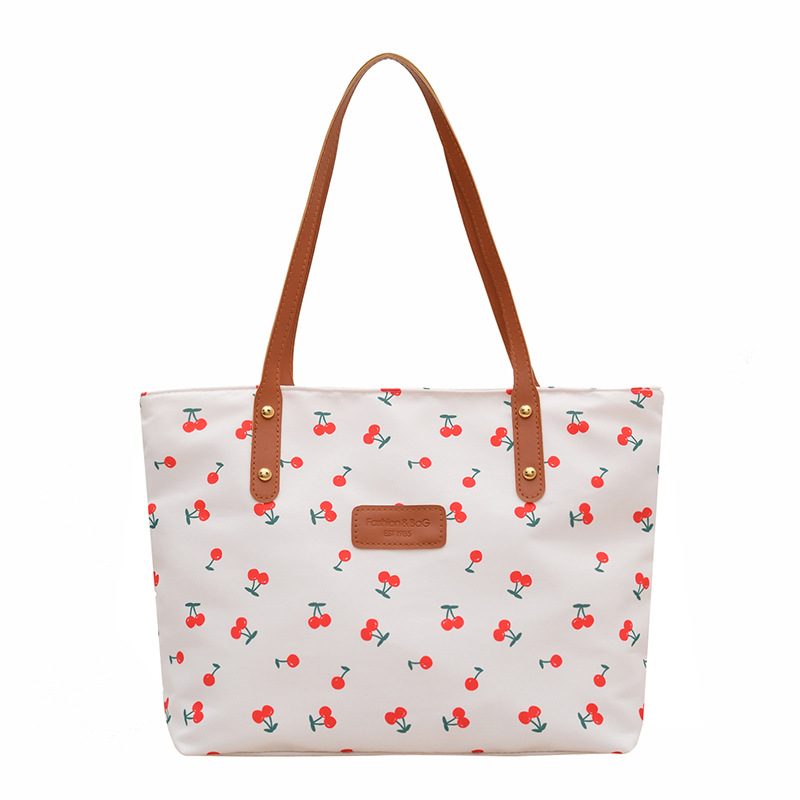 Cherry Print Large Tote Shoulder Bag view 5