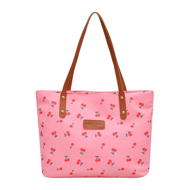 Cherry Print Large Tote Shoulder Bag view 7