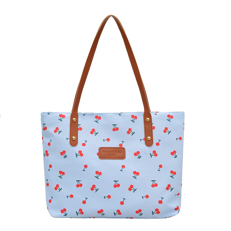 Cherry Print Large Tote Shoulder Bag view 9