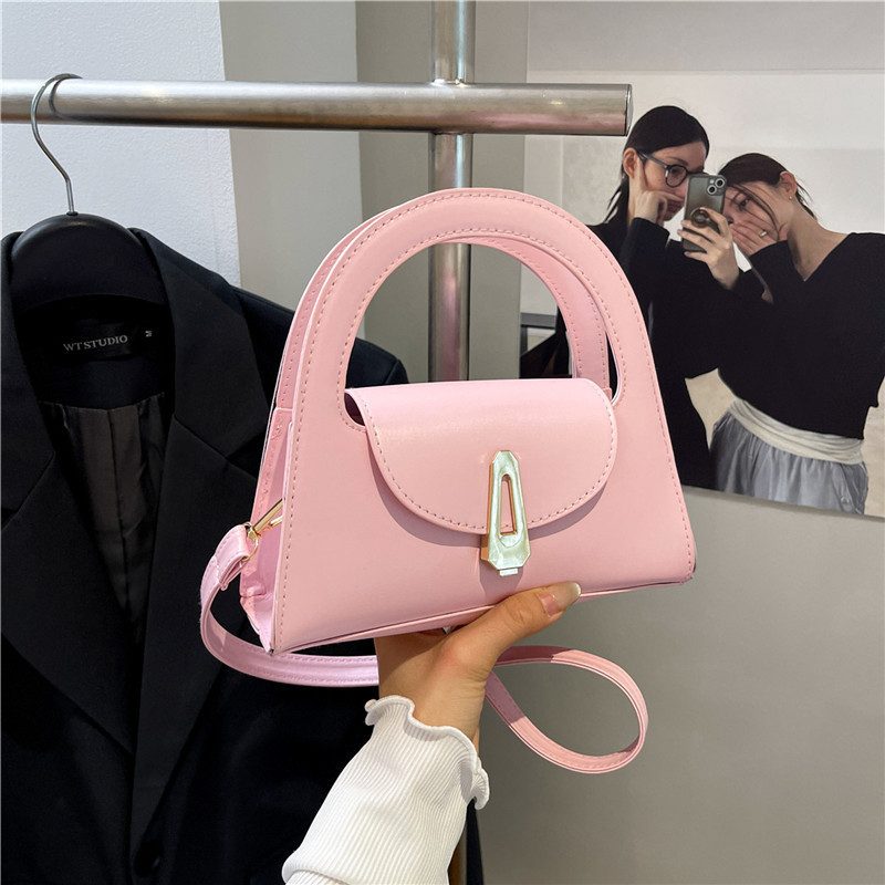 Solid Color Top-Handle Tote Bag