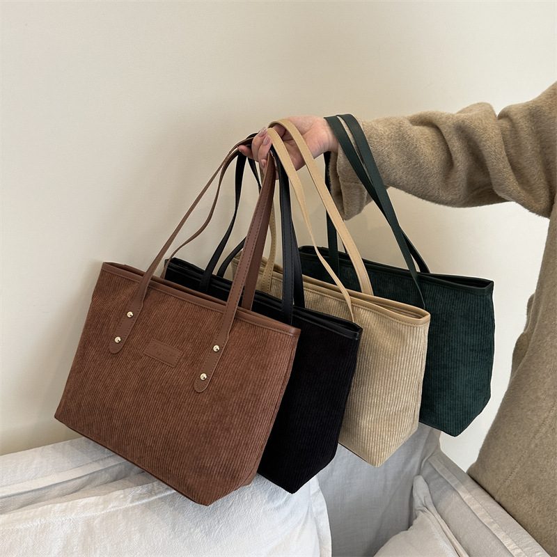Solid Color Top-Handle Tote Bag
