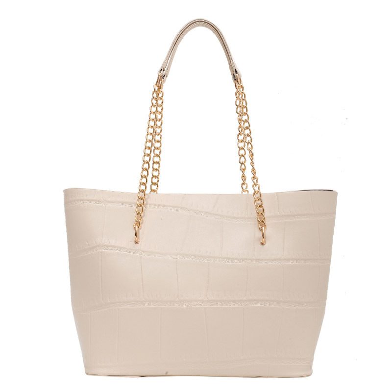 Tas Tote Bahu Rantai Warna Solid view 5