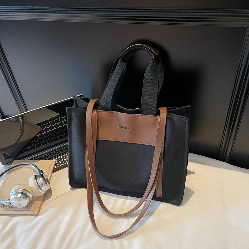 Color Block Shoulder Tote Bag view 4