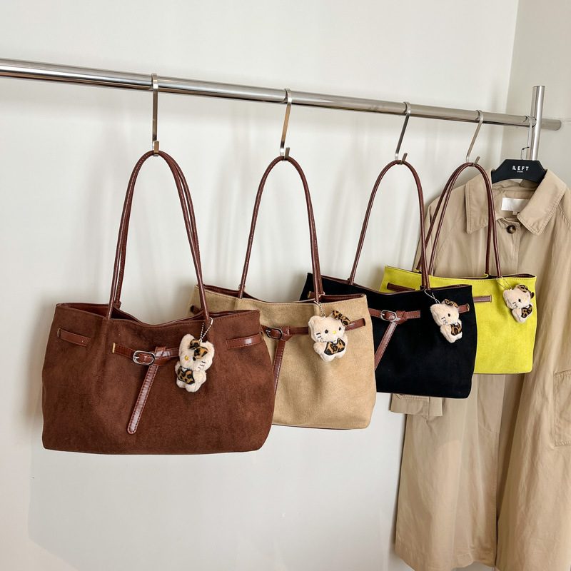 Solid Color Top-Handle Tote Bag