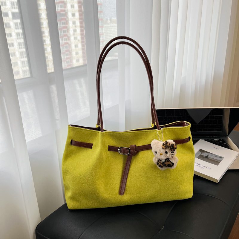 Solid Color Top-Handle Tote Bag view 2