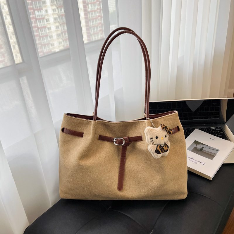 Solid Color Top-Handle Tote Bag view 3