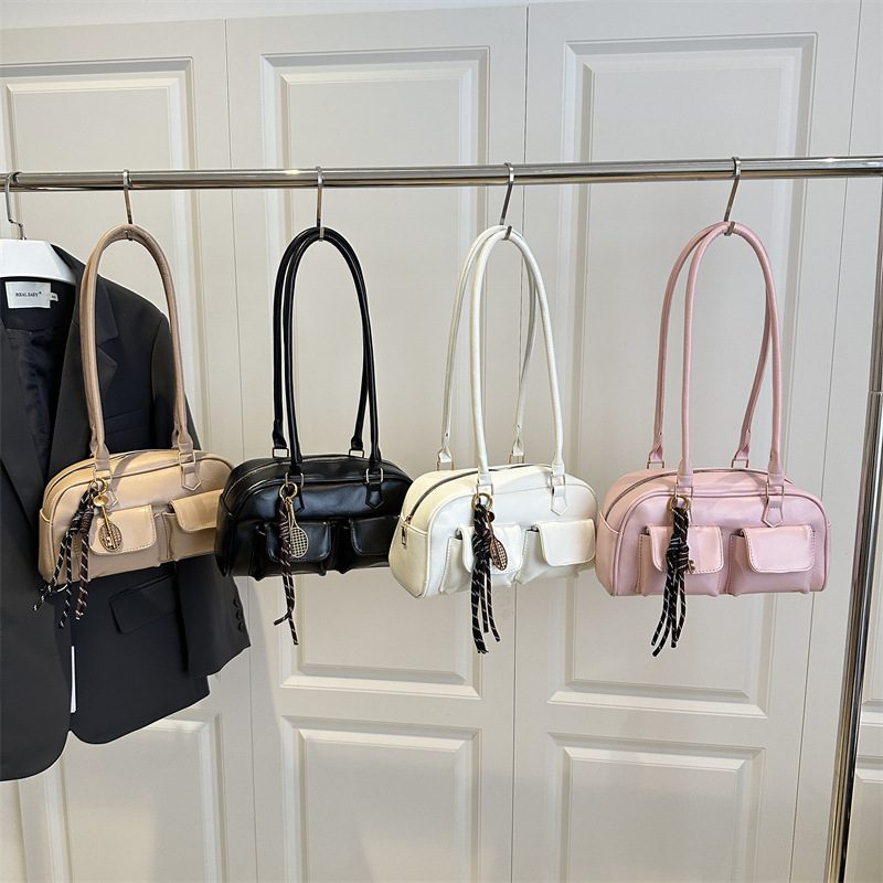 Vintage Minimalist Top-Handle Tote Bag