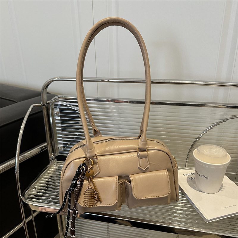 Vintage Minimalist Top-Handle Tote Bag view 3