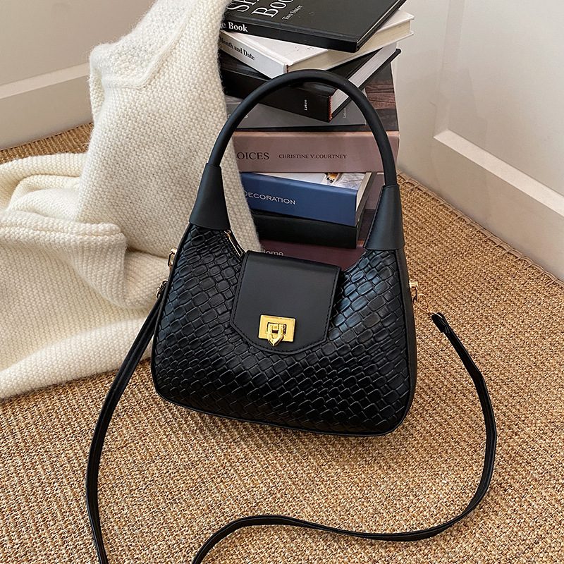Woven Texture Top-Handle Underarm Tote Bag view 2