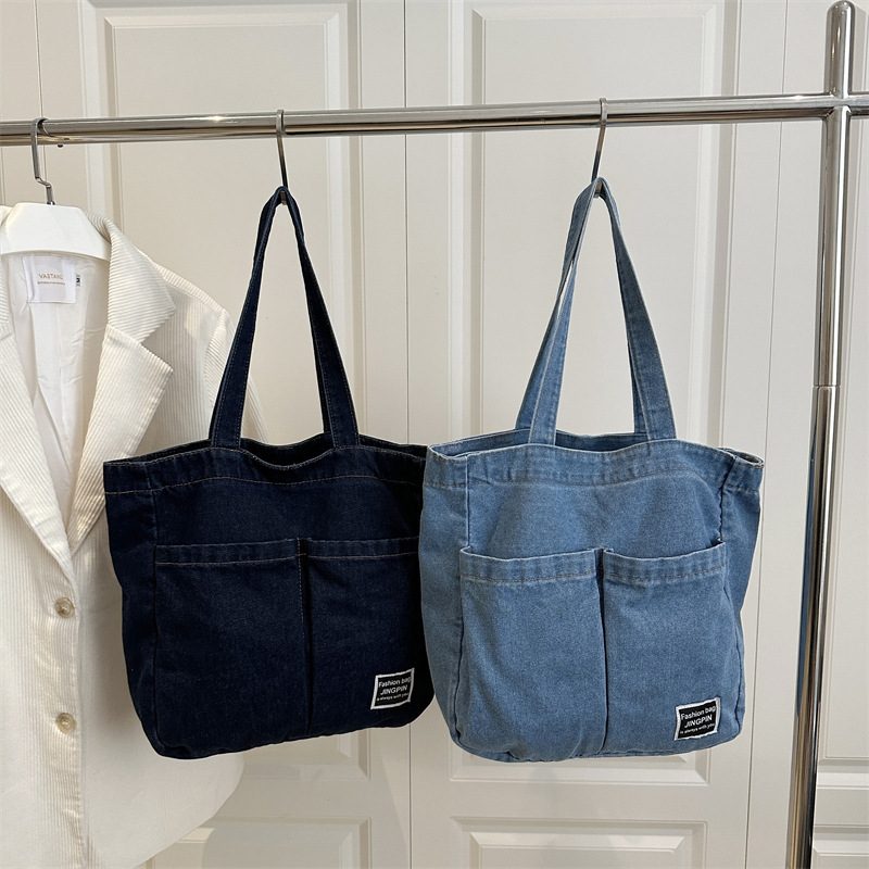Denim Large Capacity Tote Underarm Bag