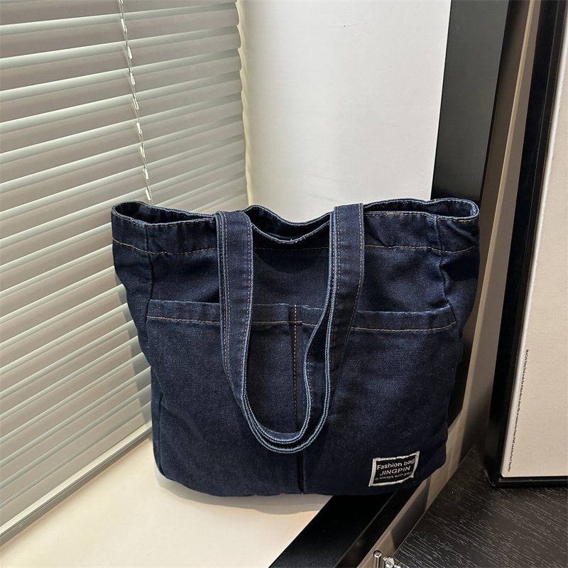 Denim Large Capacity Tote Underarm Bag view 2