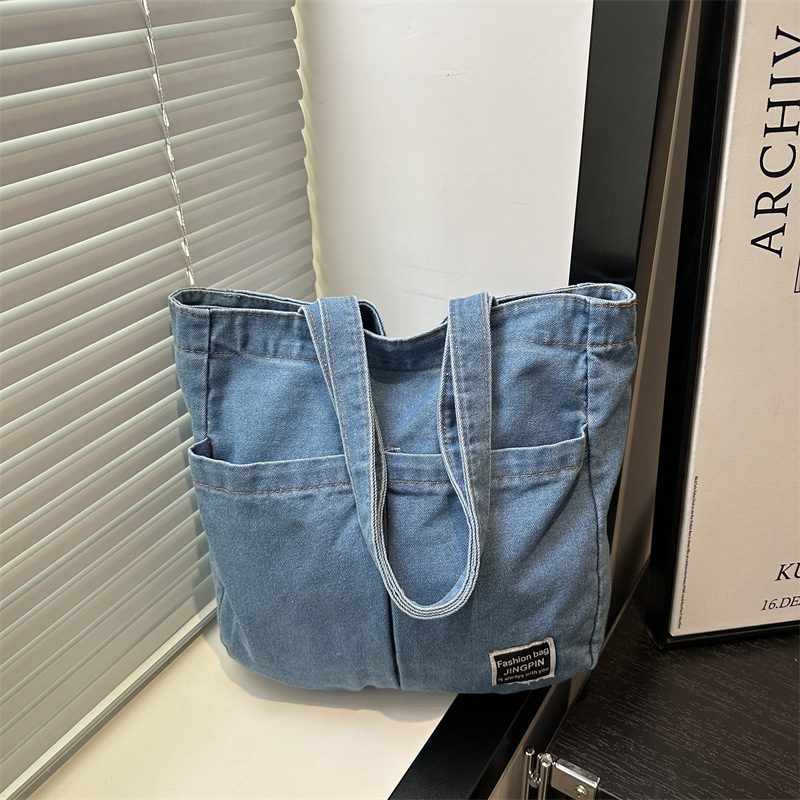 Denim Large Capacity Tote Underarm Bag view 3