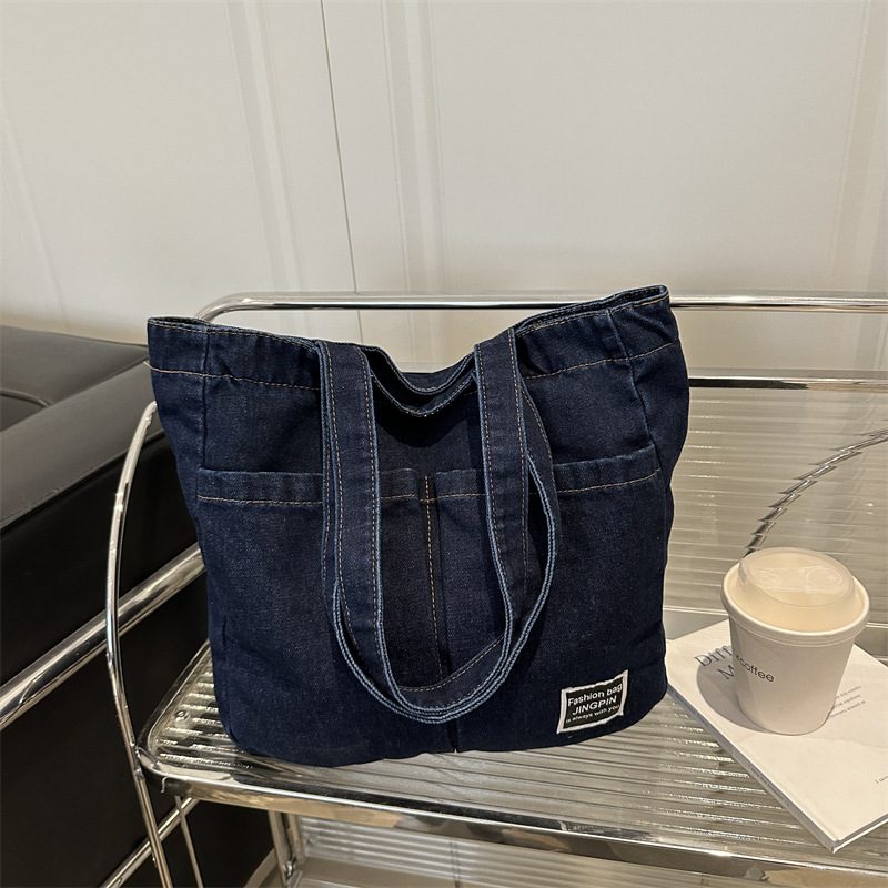 Denim Large Capacity Tote Underarm Bag view 4