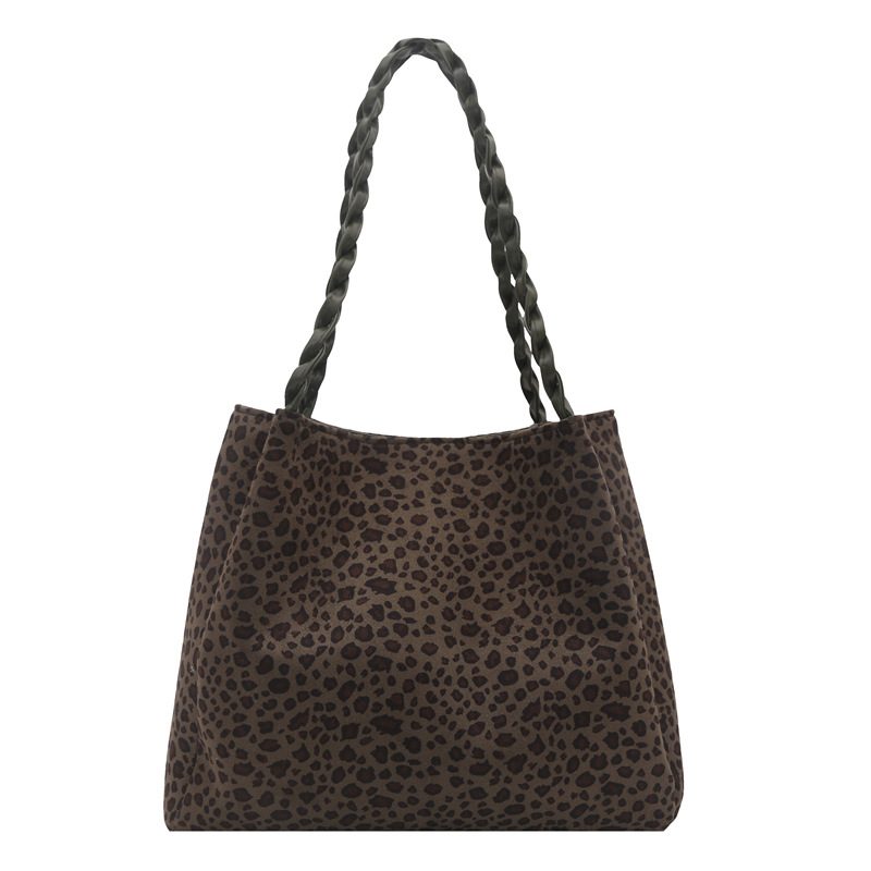 Vintage Leopard Print Large-Capacity Tote Bag view 11