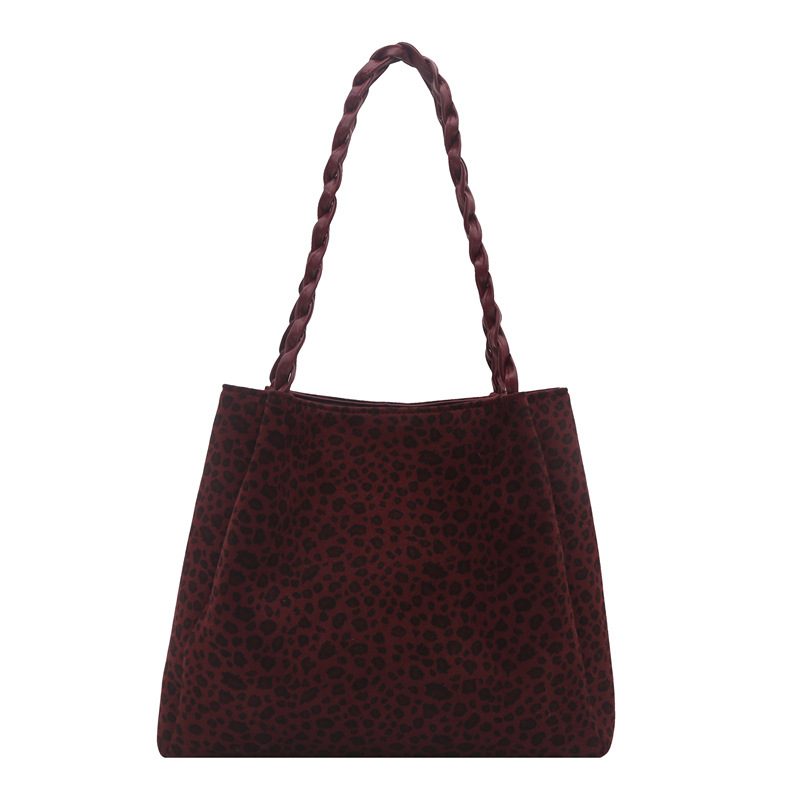 Vintage Leopard Print Large-Capacity Tote Bag view 12