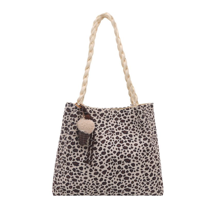 Vintage Leopard Print Large-Capacity Tote Bag view 5