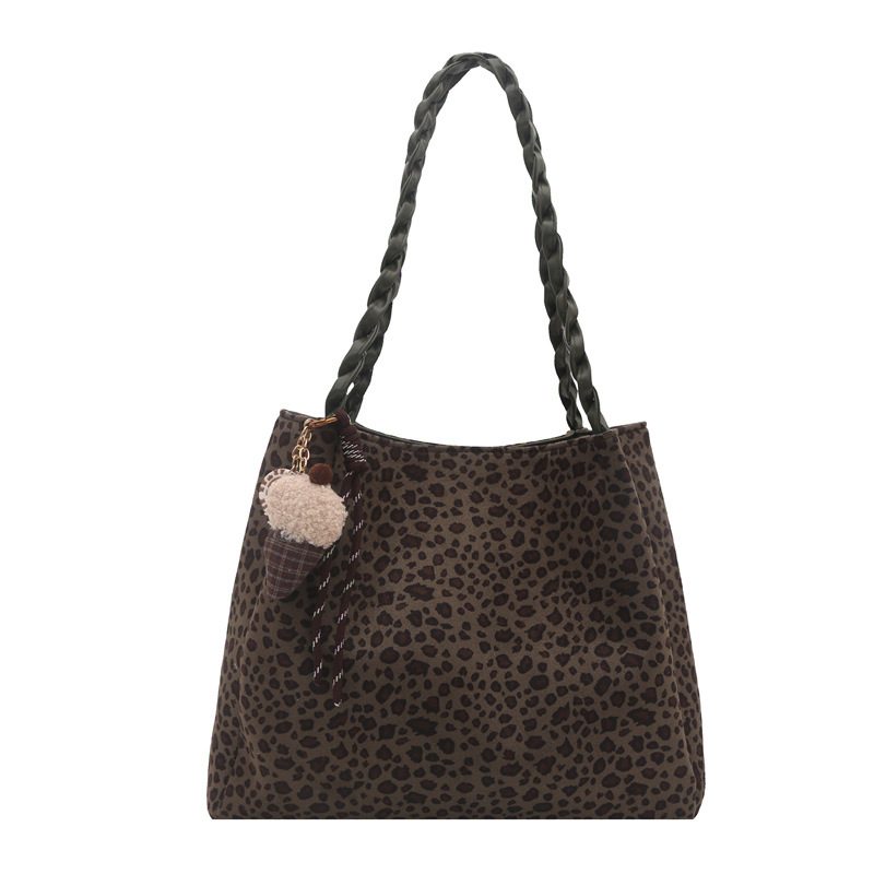 Vintage Leopard Print Large-Capacity Tote Bag view 7