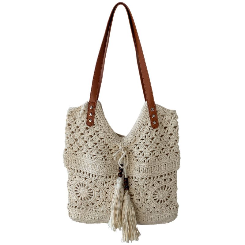 Handwoven Straw Large-Capacity Tote Bag view 5