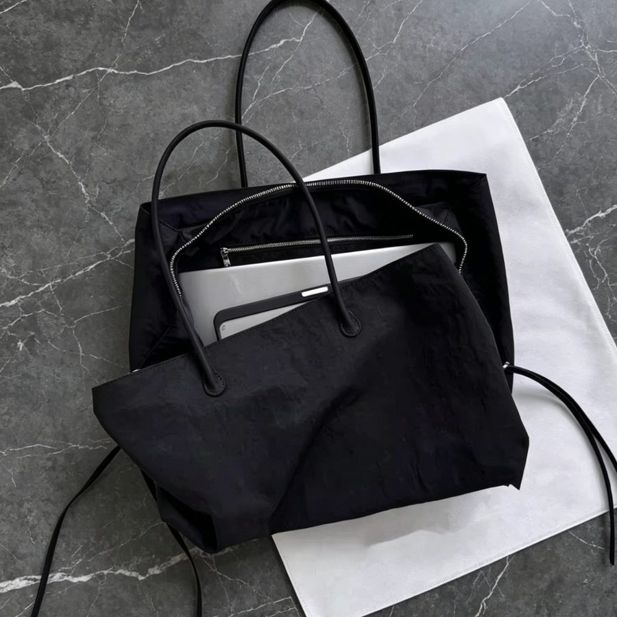 Color-Block Multi-Pocket Nylon Tote Bag view 2