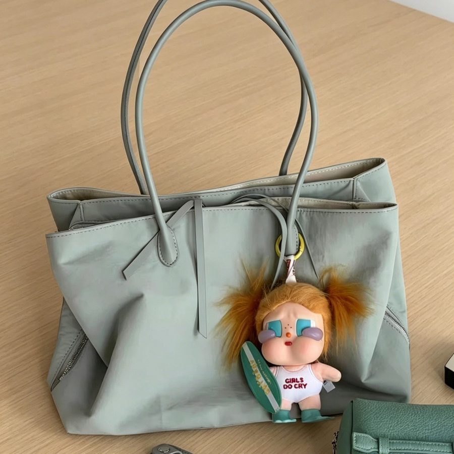 Color-Block Multi-Pocket Nylon Tote Bag view 4