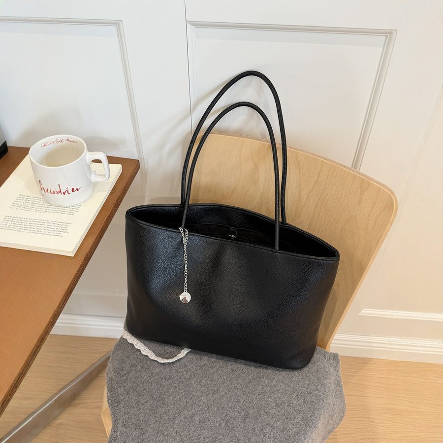 Litchi Grain Large-Capacity Hobo Tote Bag
