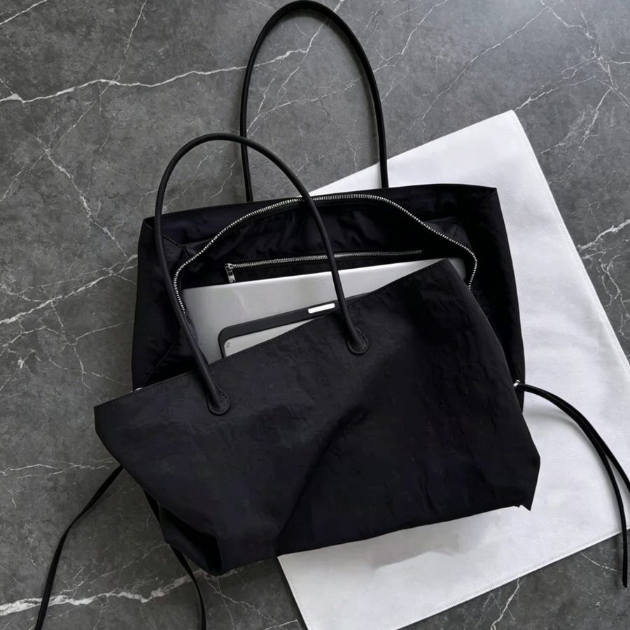 Color-Block Multi-Pocket Nylon Tote Bag view 2