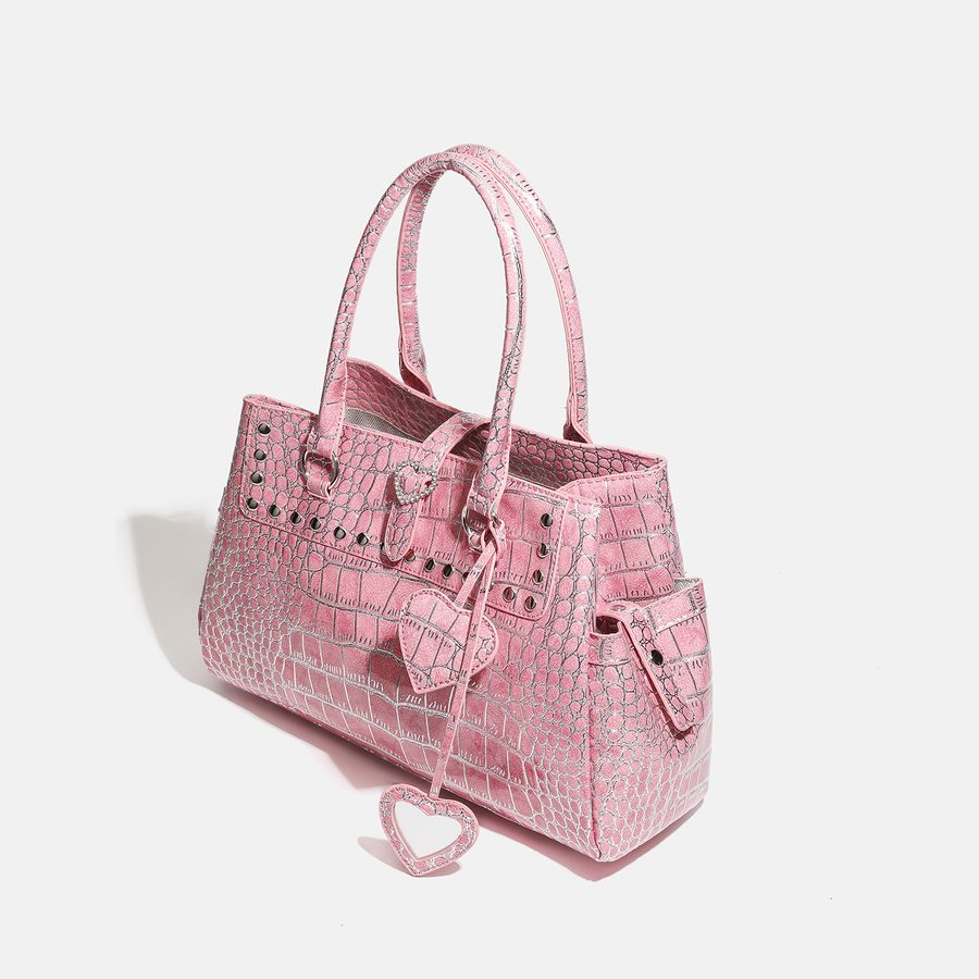 Crocodile Embossed Large-Capacity Top-Handle Bag view 3