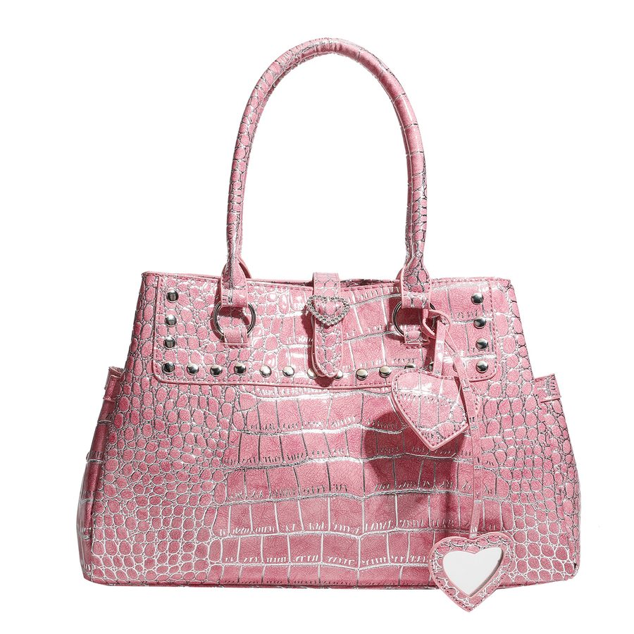 Crocodile Embossed Large-Capacity Top-Handle Bag view 5