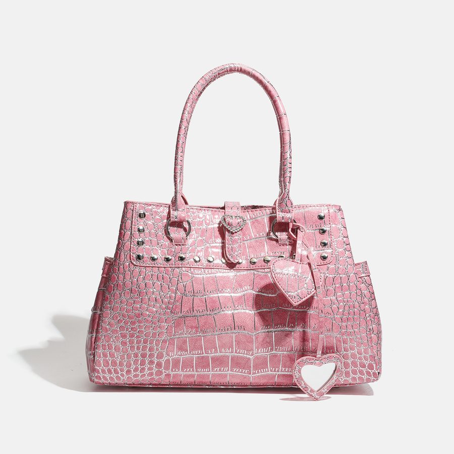 Crocodile Embossed Large-Capacity Top-Handle Bag view 6