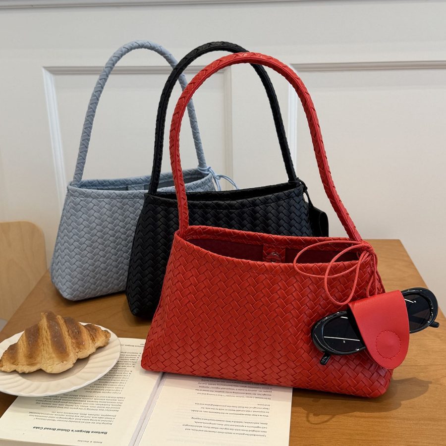 Handmade Woven Shoulder Tote Bag Set